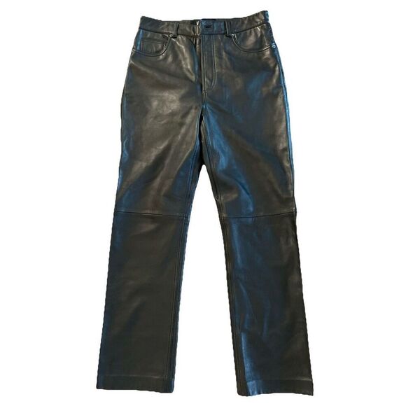 New Reformation x Veda Cynthia Leather Pants Size 10 Black - Picture 6 of 7
